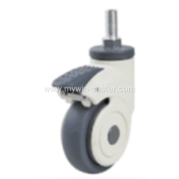 3 Inch Threaded Steam Swivel TPR PP Material Medical Caster